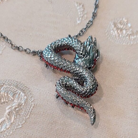 Simply Vera Wang Silver & Red Rhinestone Snake Necklace, Earrings & Ring - Picture 12 of 14